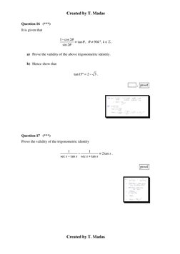 Created by T. Madas 
 
Created by T. Madas 
 
Question 16   (***) 
It is given that 
1 cos2
tan
sin 2
θ
θ
θ
−
≡
,  
90
,
k
k
