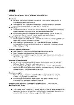 UNIT 1
 
1.RELATION BETWEEN STRUCTURE AND ARCHITECTURE? 
 
Structures
●
structures form parts of a work of architecture. Stru