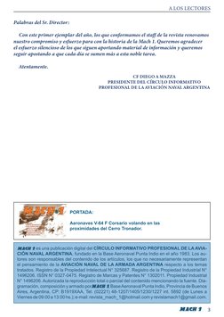 A LOS LECTORES
Palabras del Sr. Director:
Con este primer ejemplar del año, los que conformamos el staff de la revista renova