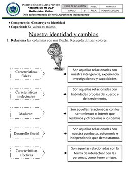 INSTITUCIÓN EDUCATIVA PRIVADA
“JESÚS ES MI LUZ”
Bellavista - Callao
“Año del Bicentenario del Perú: 200 años de independencia