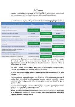 7 
 
5- Yammer 
Yammer = red social solo para usuarios EDUCACYL. Es la herramienta más apropiada 
para comunicarnos