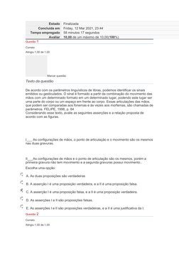 Estado
Finalizada
Concluída em
Friday, 12 Mar 2021, 23:44
Tempo empregado
58 minutos 17 segundos
Avaliar
10,00 de um máximo d