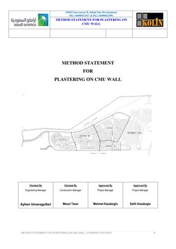 SDHO Increment II, Initial Site Development 
Pk1 (6600041347) & Pk2 (6600042398) 
 
METHOD STATEMENT FOR PLASTERING ON 
CMU