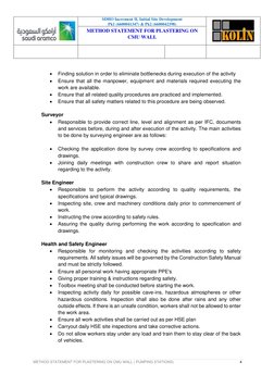 SDHO Increment II, Initial Site Development 
Pk1 (6600041347) & Pk2 (6600042398) 
 
METHOD STATEMENT FOR PLASTERING ON 
CMU