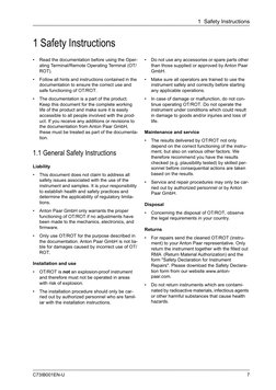 1 Safety Instructions
C73IB001EN-U
7
1 Safety Instructions
•
Read the documentation before using the Oper-
ating Terminal/Rem