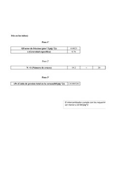 ON (Fluido frio en los tubos)
Paso 1'
f(Factor de friccion (pies^2/plg^2))
0.0023
s (Gravedad especifica)
0.76
Paso 2'
N +1 (
