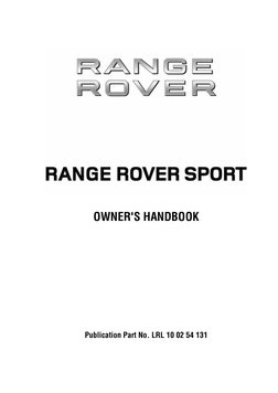 レンジ ローバー スポーツ2013年製取扱説明書取説一式 2013 Range Rover Sport | PDF | Trunk (Car) | Car