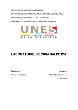 REPUBLICA BOLIVARIANA DE VENEZUELA 
MINISTERIO DEL PODER POPULAR PARA INTERIOR, JUSTICIA Y PAZ 
UNIVERSIDAD EXPERIMENTAL DE L