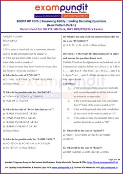 Coding Decoding Questions for Bank Exams | PDF | Quiz | Consonant