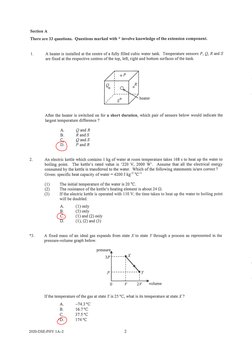 Phy DSE PP 2020 Paper 1A With Working | PDF
