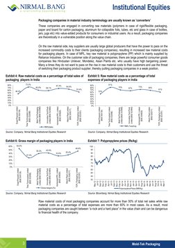 Institutional Equities
3 
Mold-Tek Packaging 
Packaging companies in material industry terminology are usually known as