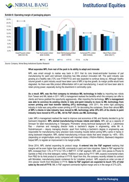 Institutional Equities
4 
Mold-Tek Packaging 
Exhibit 8: Operating margin of packaging players  
 
Source: Company, Nir