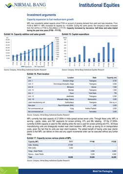 Institutional Equities
8 
Mold-Tek Packaging 
Investment arguments 
Capacity expansion to fuel medium-term growth 
MPL