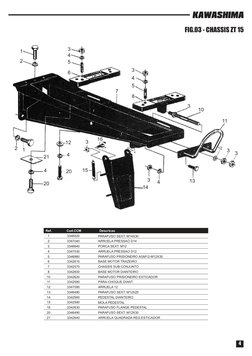 4
KAWASHIMA
FIG.03 - CHASSIS ZT 15
1
2
3
4
5
6
7
8
10
11
12
13
14
15
16
20
21
3346520
3347040
3346640
3347030
3346960
3342610