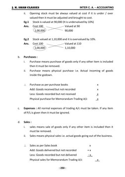 J. K. SHAH CLASSES  
 
         INTER C. A. – ACCOUNTING 
: 250 : 
 
ii. 
Opening stock must be always valued at cost if it i
