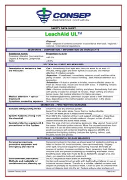 Leachaid Leachaid Ul: Health Hazard 1 Fire Hazard 1 Reactivity 1 | PDF ...
