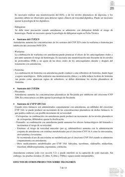 7 de 14 
Es necesario realizar una monitorización del ECG, y de los niveles plásmaticos de digoxina, y los 
pacientes deb