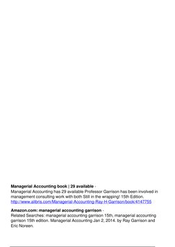 Managerial Accounting 15th Edition Solutions | PDF | Finance & Money ...