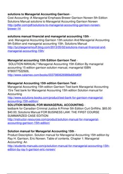 Managerial Accounting 15th Edition Solutions | PDF | Finance & Money ...