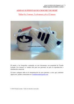 www.trendalerenda.blogspot.com
Adidas Superstar de bebé a crochet
1
© 2016 Trenda Lerenda   Todos los derechos reservados.
AD