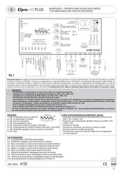 5
!
Dib. Núm. 4135
PLUS
10
E
Si falla el funcionamiento del programador, hay que:
- Comprobar que la alimentación del program