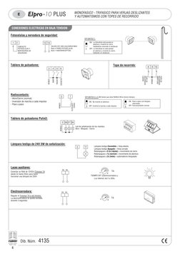 6
Dib. Núm. 4135
PLUS
10
E
-
+
TIEMPO EXT (Electrocerradura y
Luz Interior) de 2 a 255s
T4
-
+
T4
1
2
Tablero de pulsadores: