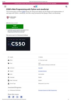 CS50's Web Programming With Python and JavaScript - Edx | PDF | Web ...