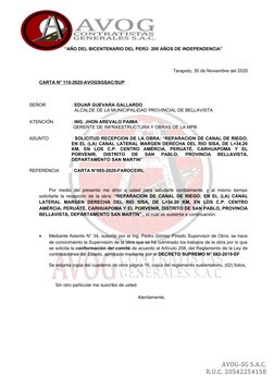 AVOG-SG S.A.C.
R.U.C. 20542254158
“AÑO DEL BICENTENARIO DEL PERÚ: 200 AÑOS DE INDEPENDENCIA”
Tarapoto, 30 de Noviembre del 20