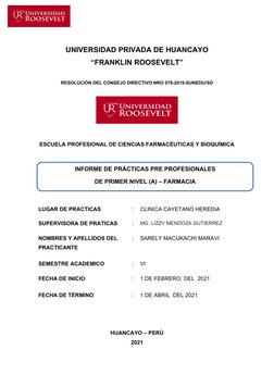 UNIVERSIDAD PRIVADA DE HUANCAYO
“FRANKLIN ROOSEVELT”
RESOLUCIÓN DEL CONSEJO DIRECTIVO NRO 078-2019-SUNEDU/SD
ESCUELA PROFESIO