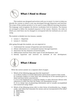 Grade 11 Hypertext and Intertext Module | PDF | Hyperlink | Intertextuality