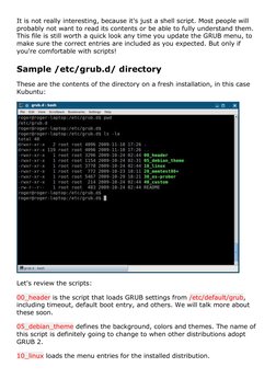 It is not really interesting, because it's just a shell script. Most people will 
probably not want to read its contents or b