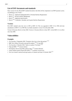EMV
7
List of EMV documents and standards
Since version 4.0, the official EMV standard documents, that define all the compone