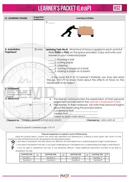 Effects of Force on Objects in Grade 4 | PDF | Force | Shape