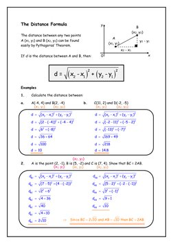 Distance Formula Fake Example Distance Formula and Examples | PDF