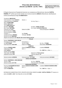 TÍTULO DEL MOTOVEHÍCULO
(Decreto Ley 6582/58 - Ley Nro. 14467)
 
 
El Registro Nacional de la Propiedad del Automotor con com