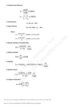 Cooling Tower Design and Calculations | PDF | Evaporation | Water
