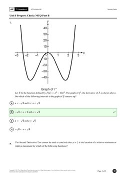 Unit 5 Progress Check: MCQ Part B: 2.229 Only | PDF | Maxima And Minima ...