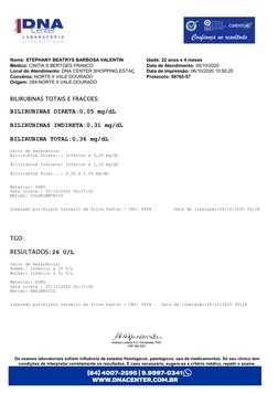 Nome: STEPHANY BEATRYS BARBOSA VALENTIN
Idade: 22 anos e 4 meses
Médico: CINTIA S BERTGES FRANCO
Data de Atendimento: 05/10/2