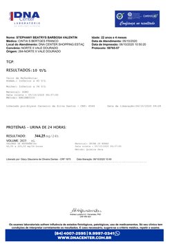 Nome: STEPHANY BEATRYS BARBOSA VALENTIN
Idade: 22 anos e 4 meses
Médico: CINTIA S BERTGES FRANCO
Data de Atendimento: 05/10/2