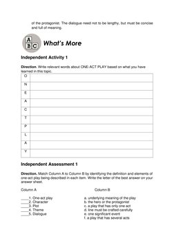 Analyzing One-Act Plays for Grade 9 | PDF | Play (Theatre) | Narrative