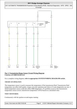Fig. 2: Transmission Range Sensor Circuit Wiring Diagram
Courtesy of CHRYSLER LLC
For a complete wiring diagram, refer to app
