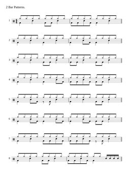 8
7
6
5
4
3
2
1
2 Bar Patterns.














































