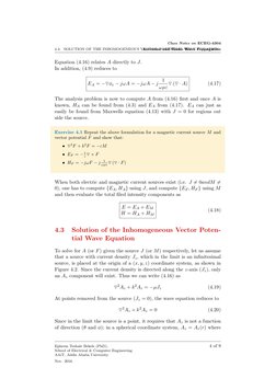 4.3.
SOLUTION OF THE INHOMOGENEOUS VECTOR POTENTIAL WAVE EQUATION
Class Notes on ECEG-4304
Antennas and Radio Wave Propagatio