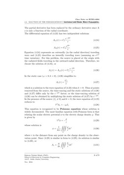 4.3.
SOLUTION OF THE INHOMOGENEOUS VECTOR POTENTIAL WAVE EQUATION
Class Notes on ECEG-4304
Antennas and Radio Wave Propagatio