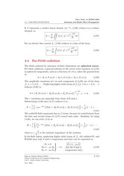 4.4.
FAR-FIELD RADIATION
Class Notes on ECEG-4304
Antennas and Radio Wave Propagation
If J represents a surface linear densit