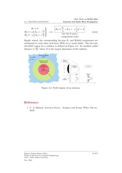 4.4.
FAR-FIELD RADIATION
Class Notes on ECEG-4304
Antennas and Radio Wave Propagation
Hr ≈0
Hθ ≈+j ω
η Aφ = −Eφ
η
Hφ ≈−j ω
η