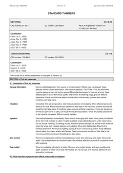 Standard Thinners Safety Data Sheet | PDF | Dangerous Goods | Toxicity