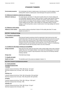 Standard Thinners Safety Data Sheet | PDF | Dangerous Goods | Toxicity