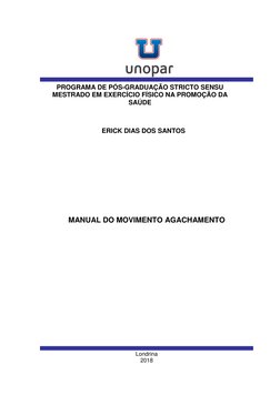 Londrina  
2018 
 
 
 
 
PROGRAMA DE PÓS-GRADUAÇÃO STRICTO SENSU 
MESTRADO EM EXERCÍCIO FÍSICO NA PROMOÇÃO DA 
SAÚDE