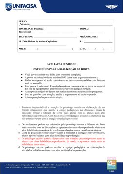 CURSO: 
_Psicologia_________________________________________________________________________
DISCIPLINA:_Psicologia 
Educacio